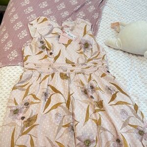 Floral Ted baker London Dress in Pink and Gold